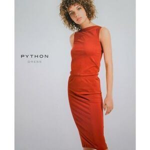 Wolford Python Stretch Tube Dress in Rust Sz. L